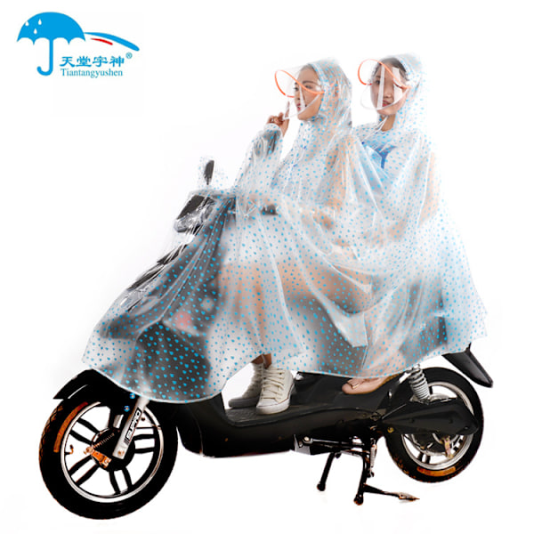 Tehdas suora myynti kaksoissadetakki poncho pvc sähköauto tukkumyyjä aikuinen moottoripyörä ratsastus plus koko paksutettu kuka myynti Double Removable-Transparent Love 5XL