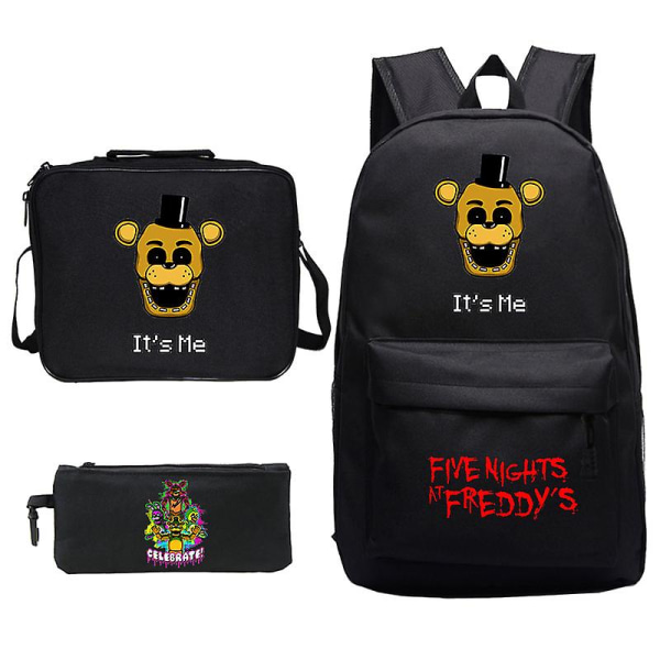 Mode Tecknad 3st/ set Five Night At Freddy Kids Baby Skolväskor Pojkar Skolväska Fnaf Barn Ryggsäckar För Student Flickor Väska photo colour17