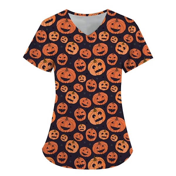 Kesä Halloween V-kaula lyhythihainen hoito lääketieteelliset univormut paidat unisex tee hotelli sairaala lääkäri leikkaus skrubi T - paita BHSF2074 M