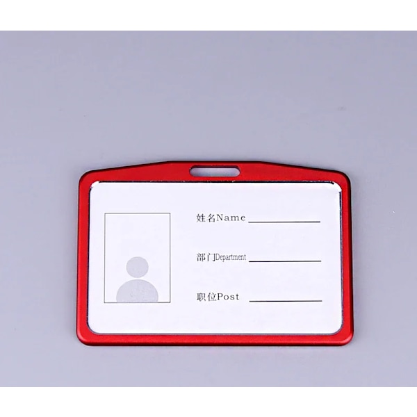 Fashion Card Cover Women Lanyard Aluminium Alloy Work ID Card Holder Business Work Card ID Badge Holder Metal Bags Case red