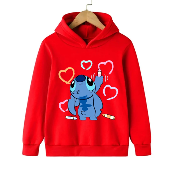 Ny Stitch Hoodie Jul Barn Tecknade Kläder Barn Flicka Pojke Lilo and Stitch Sweatshirt Manga Hoody Baby Casual Topp 59005 120CM