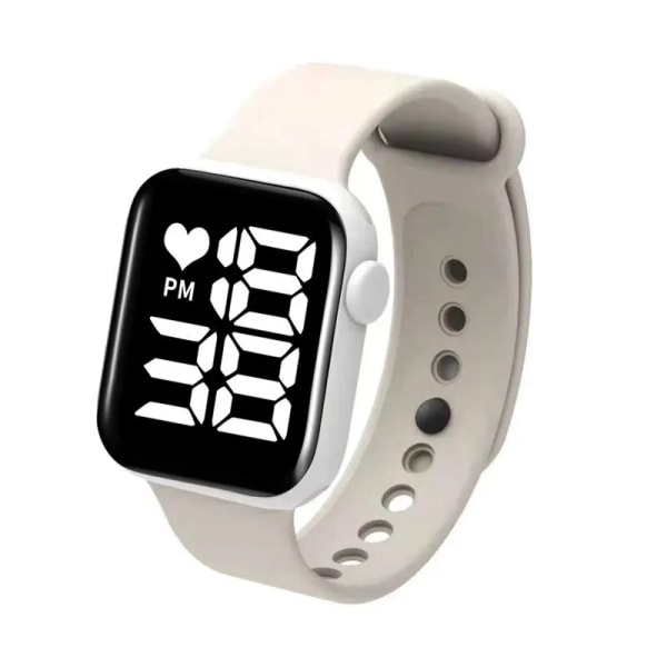 2023 LED Digital watch för barn Sport Vattentäta klockor Pojke Flicka Watch Elektronisk klocka White