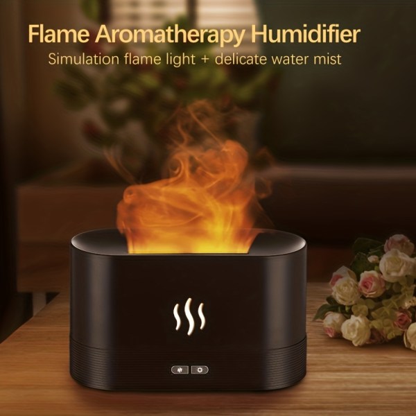 Flame Aromaterapi Machine Home Atmosphere Light Ny luftfuktare White