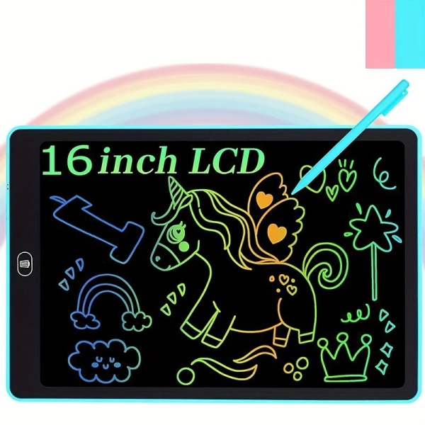 40,64 Cm Färgglad LCD-skrivplatta Ritbräda Doodle Board Barn Ritblock Leksaker Skrivblock Skrivtavla Smart Board Återanvändbar Pad Office pink