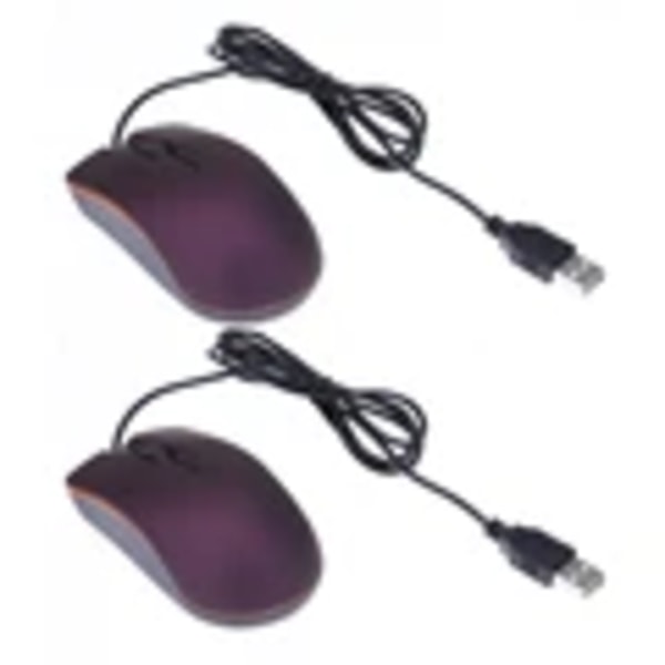 USB Wired Gaming Mouse 1200 DPI Optical 3 Buttons Game mouse For PC Laptop Computer E-sports 1M Cable USB Mice New 2Pcs Purple