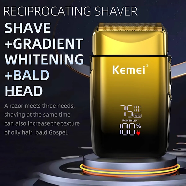 Kemei 7500 Rpm Elektrisk Shaver Professionell Hårskägg Skägg Skärmaskin För Män Km-Tx10 With Box