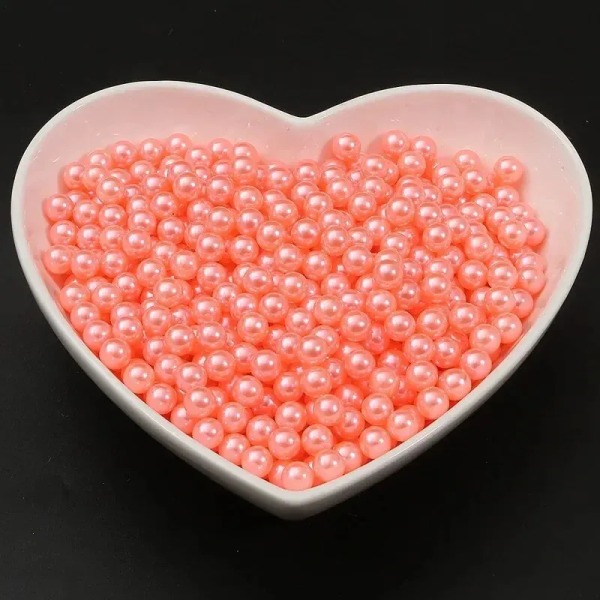 3-10 mm No-hole ABS Färgglad pärla lös pärla DIY Handgjorda dropplim Fyllningsmaterial Tillbehör Dekorativt hjälpmedel Naturlig stil Orange pink Diameter 3mm 1000 PCs/bag