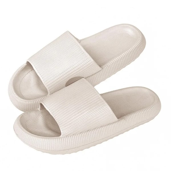 2024 Sommer Tøfler Til Mænd Kvinder Eva Blød Bund Tøfler Indendørs Hus Slides Flade Sandaler Udendørs Strand Sko Man Flip Flops A-White 3.5cm 44-45 (fit 43-44)