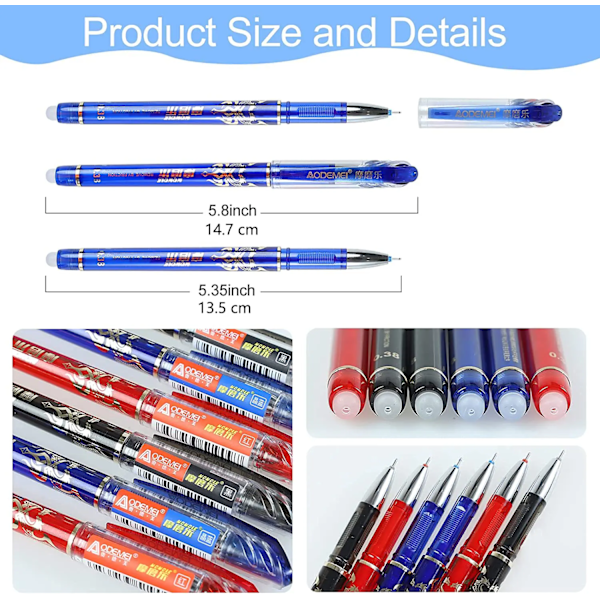 26 Pcs/Set Kawaii Raderbara Pennor 0.35Mm Gel Pen Waterproof Gel Ink Papperskolan Skrivmaterial För Anteckning Bok Kontor Studenter 26 Pcs Blue Set