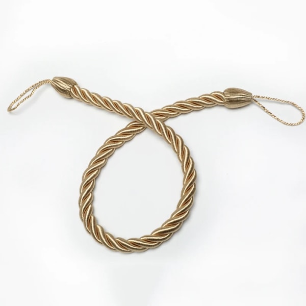 2 Styck Gardinbindare Rep Tie-Backs Handgjorda Gardinhållare Gardinerklämmor Hemtillbehör Dekorativt Gold