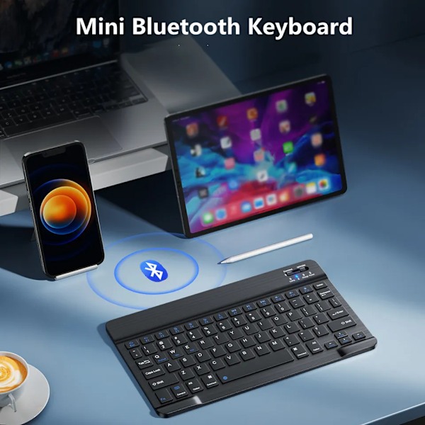 Bluetooth Trådlös Tangentbordsmus Återuppladbar För Ios Android Windows Tablet För Ipad Air Mini Pro Engelska Ryska Tangentbordet Only mouse