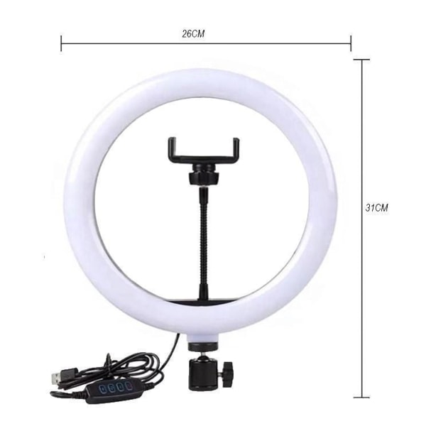 Selfie Lampa LED Ring Light Stativ 50 - 216 cm + Fjärrkontroll black