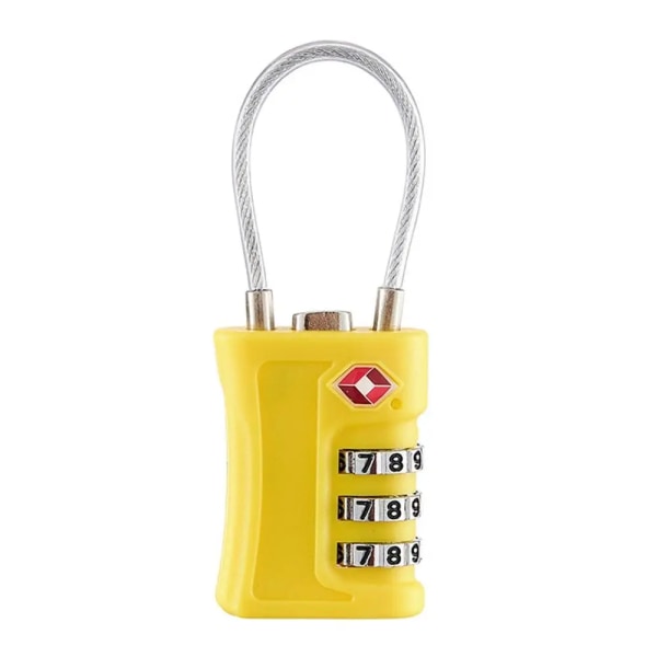 1st TSA tullkod Lås för resbagage Lösenord Bytbart lås Kontrastfärg Design Hänglås Färgglatt skåp Yellow