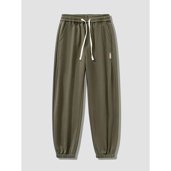 Plus Størrelse Mænds Svedbukser 8Xl 7Xl 6Xl Sportstøj Elastisk Talje Casual Baggy Bukser Sort Ge Bomuld Joggere Mandlige Løs Bukser army green 3XL (34-36)