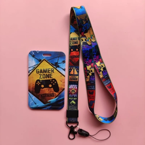 Gamer Zone Herre Kortholder Lanyard Til Nøgler Kæde Kreditkort Cover Pass Mobiltelefon Charm Halsrem ID-kortholder Brown