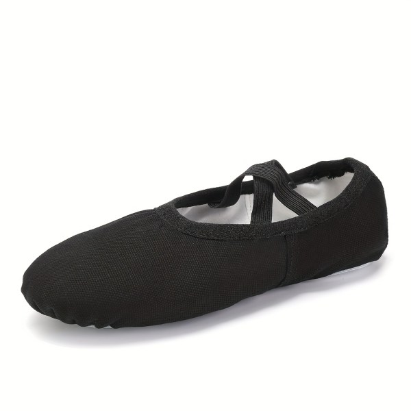Solida balettskor för flickor, klassiska halkfria ventilerande skor för flickor Barn Toddler inomhusprestanda Black CN30(EU31.5)