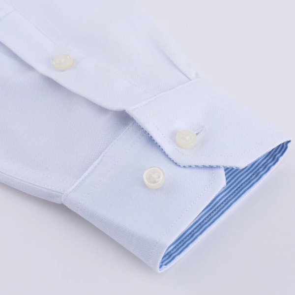 Snygg skjorta i bomullsblandning för män, formell ventilerande lapel Normal passform Långärmad skjorta med knapp för affärsaktiviteter 1006-17 41