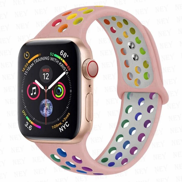 Sportrem för Apple Watch Band 45 mm 49 mm 44 mm 40 mm 41 mm 42 mm Silikonarmband correa iWatch Ultra 2 Series 9 8 SE 7 6 5 4 3 pink Pride 3 S-M