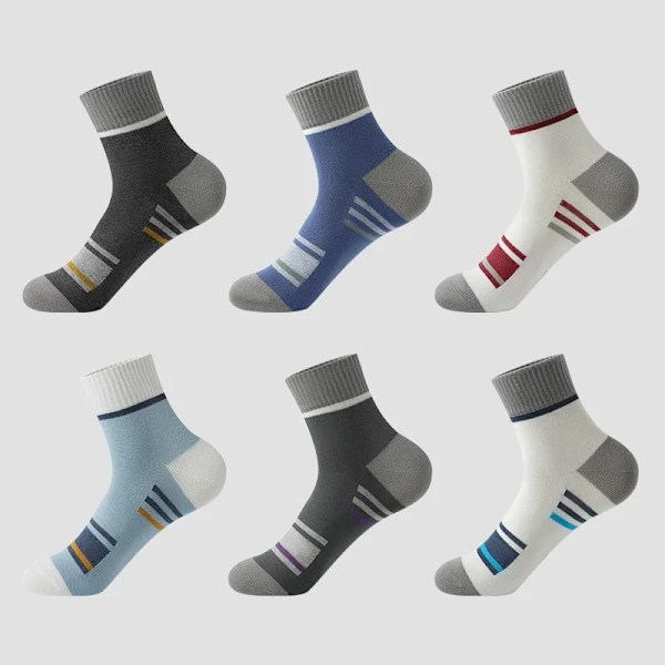 10 Par Andningsbart Bomull Sportstrumpor Män Bambu Fiber Höst Och Vinter Män Strumpor Svett Absorption Deodoranta Business Sox 10 pairs B Single code