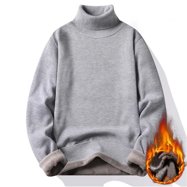 Høst Vinter Mænd Turtleneck Trøje Mænd Strikkede Pullovers Rollneck Strikkede Trøje Varm Mænd Hopper Slim Fi T Casual Trøjer white Asian XXXL