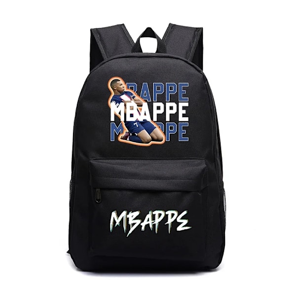 Mbappe Avatar Print Ungdom Rygsæk Sort Tilfældig Elev Taske Velegnet Til Drenge Og Piger 6