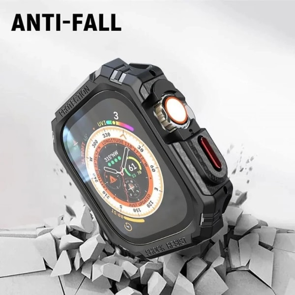 TPU- case för Apple Watch Cover 41 mm 45 mm 40 mm 44 mm 49 mm ihålig stötsäker stötfångarskydd för iWatch Ultra 9 8 7 6 5 SE Black 41MM Series 7 8 9