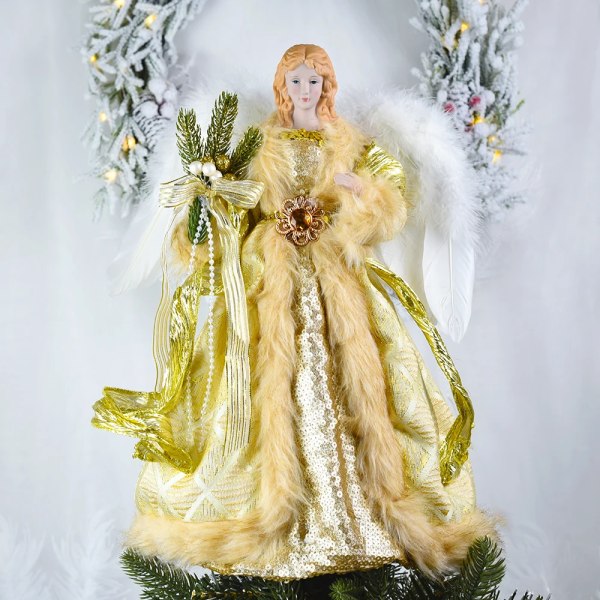 Ängeldocka Leksaksfigur Juldekorationer Hantverk med vinge Hem Natal Dekorationer Festlig födelsedagspresent för barn Inredning Navidad Angel Doll G1ST1-10 40cm height