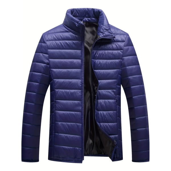 Varm vinterjacka för män, casual jacka med stativ krage för höst och vinter Royal Blue XS(44)