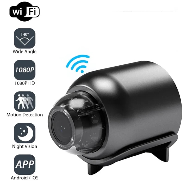 HD 1080P Mini WiFi-kamera IR Night Vision Rörelsedetektering IP-kameror Hemsäkerhet Videokameror 2.4G Säkerhet Hemma Baby Monitor Only camera