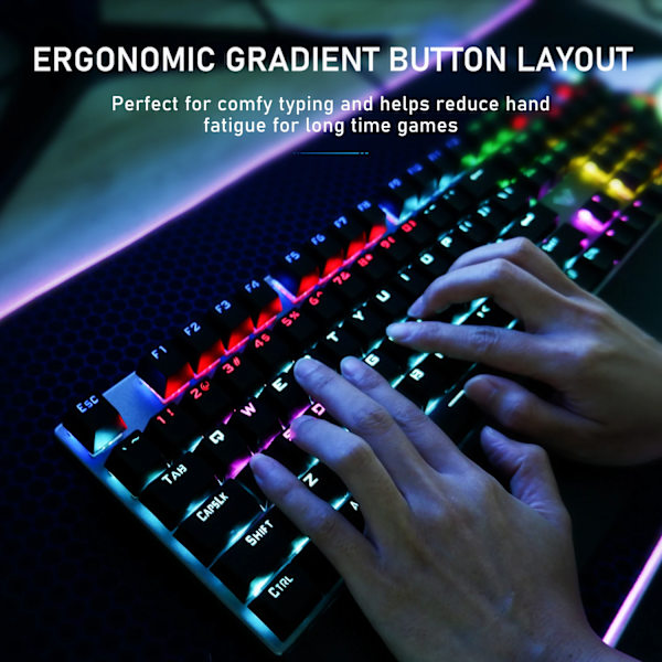 Aula F2088 Mekanisk Gaming Tangentbord Anti-Uppsning 104 Brun Blå Switch Blandad Bakgrundsbelysning Tangentbord För Spel Bärbar Datorn 108 blue switch English layout