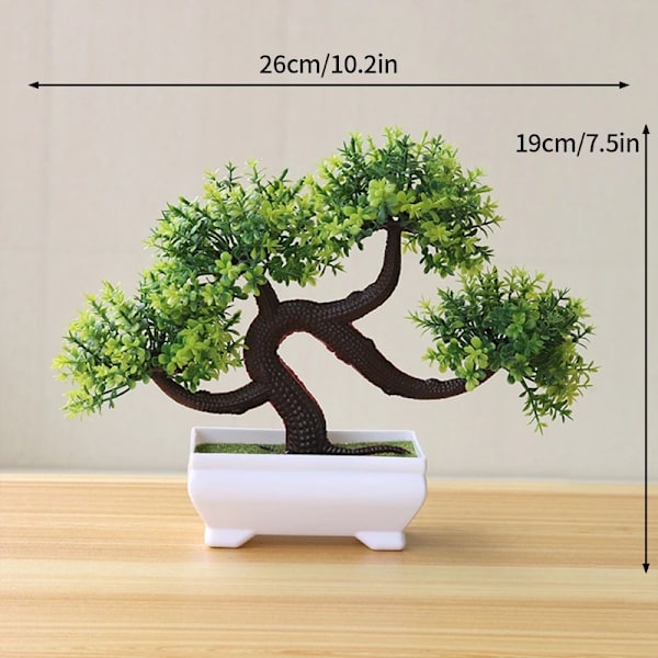 Simulerad Bonsai-träd Mini Plastkruka Konstgjorda Växter Bonsai Sakura Snöbollsträd Trädgårdsarrangemang Borddekoration D1