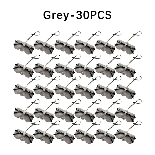 Litchi Präglade Glasögon Täcker Söt Hängande Pu Läder Solglasögon Läs Glasögon Förvaring Väska Portabel Resor Eyewear Innehaver Grey-30PCS