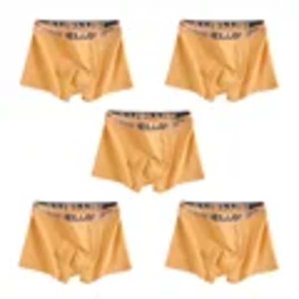 5 stk. Mænd Underbukser Mand Boxers Sexede Underbukser Komfortable Åndbare Mode Ny Stil Blødhed Drenge Catton Bukser Boxershorts 5pcs Yellow XXXL(75kg-85kg)