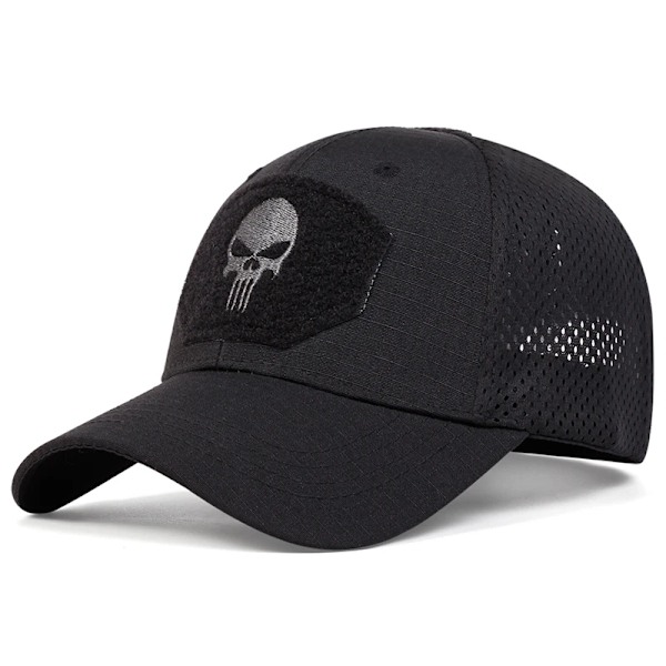 Unisex Skull Broderi Lable Andningsbara Baseball Caps Vår Och Höst Utomhus Justerbar Casual Hat Solskydd Hatt Dark Grey1 Adjustable