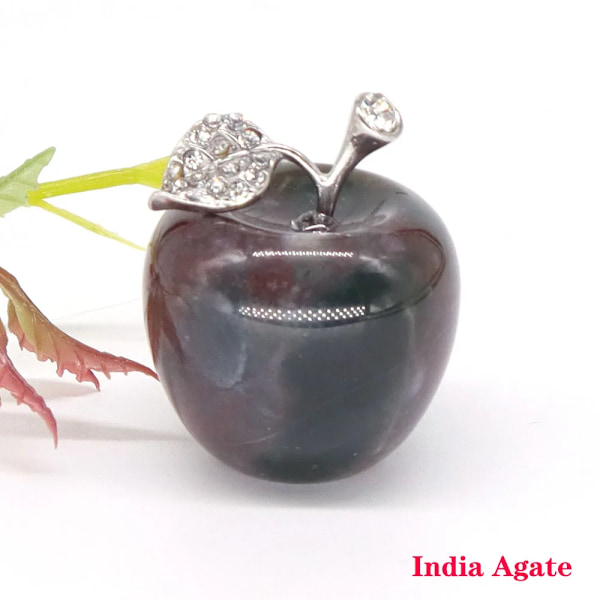 30Mm Apple Figur Naturliga Ametyst Crystal Cared Reiki Healing Pärlor Kvarts Rum Möbler Prydnad Hem Inredning Christmas Gi Gi Tåg India Agate 1pc