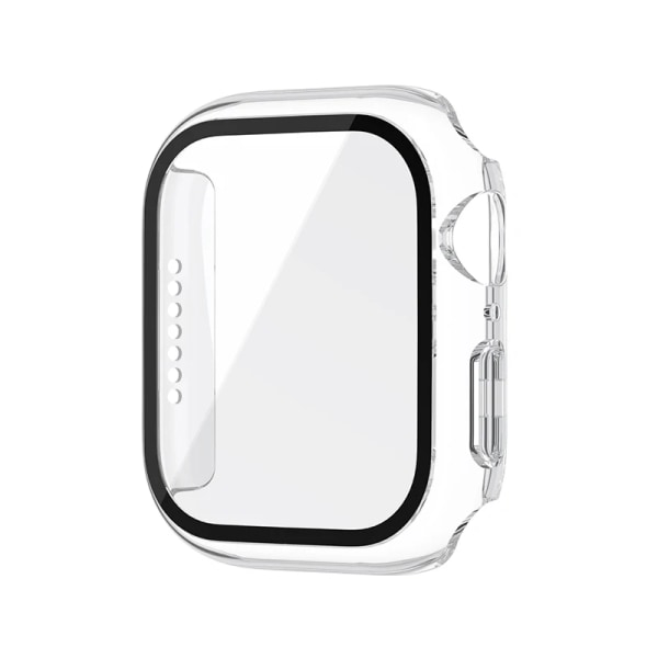 Härdat cover för Apple Watch Case 45mm 41mm 44mm 40mm 42mm Skärmskydd för iWatch Tillbehör serie 9 4 5 6 SE 7 8 Transparent Series 3 2 1 42mm