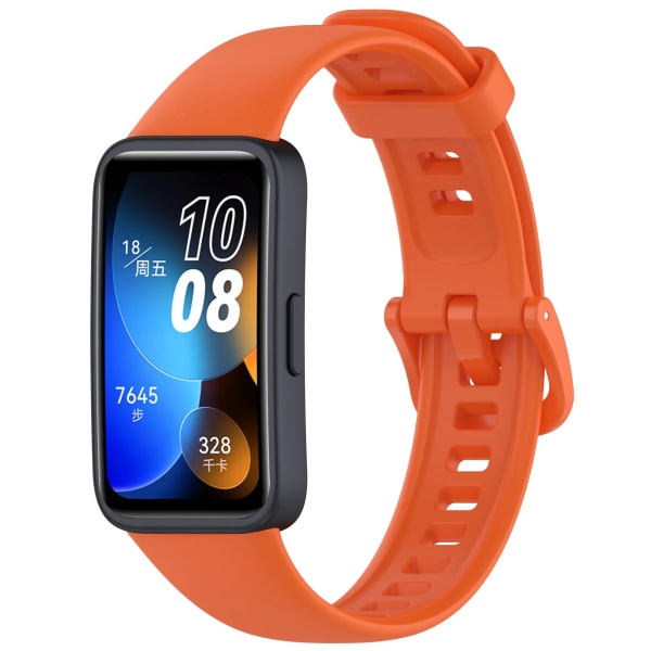 Silikonrem för Huawei Band 8 Rem Tillbehör SmartWatch Ersättningsurband Armband Correa Armband för Huawei Band 8 Vitality Orange