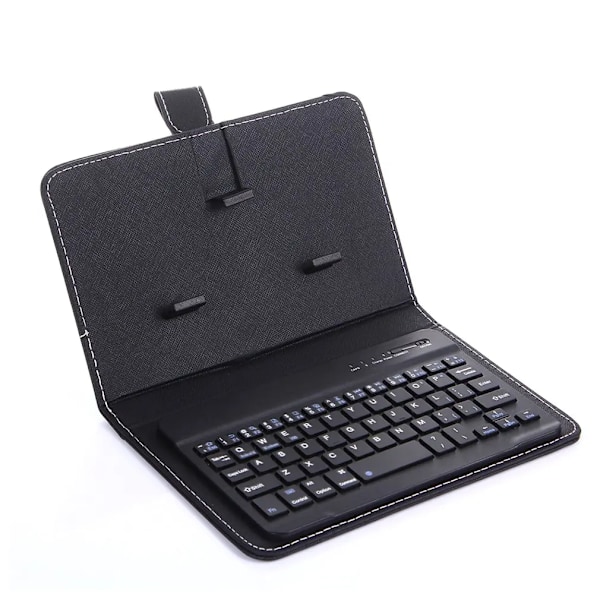 Trådlöst Bluetooth Tangentbord För Iphone Huawei Xiaomi Tablet Mini Tangentbord Mobiltelefon Spel Tangentbord Pu Fall Stödcomment black