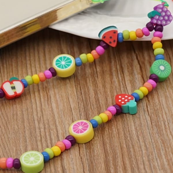 100 st blandade färger fruktmönster hartsartade pärlor för smycketillverkning Halsband Armband Örhängen Tillbehör DIY handgjorda hantverk 100pcs