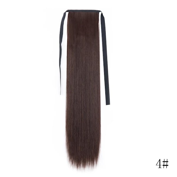 Lisi Girl Syntetiska Hår 22''34'' Lång Rak Ponytail Wrap Runt Ponytail Clip I Hår Extensions Svarta Hair Huvudkläder D13-4 34Inches  85cm