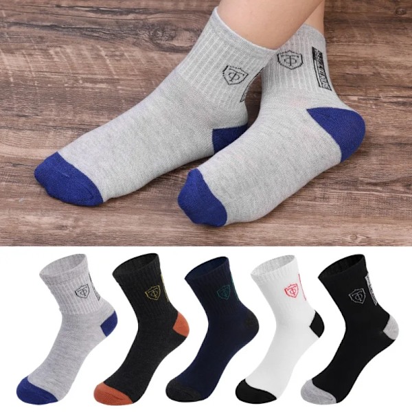 10 Par Andningsbart Bomull Sportstrumpor Män Bambu Fiber Höst Och Vinter Män Strumpor Svett Absorption Deodoranta Business Sox 5 pairs A Single code