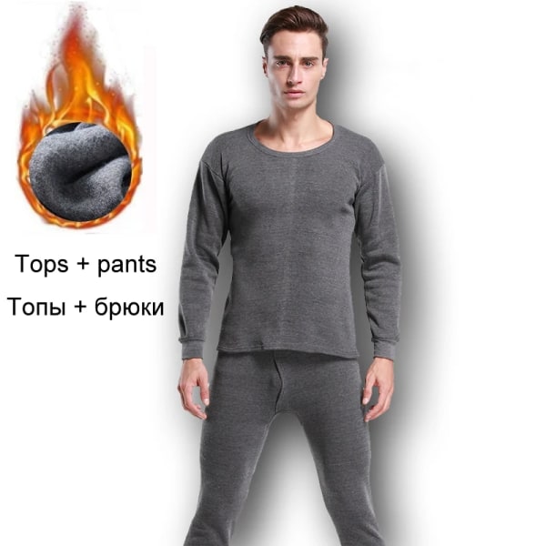 Thermal för män Long Johns för män Vinter Tjocka Termounderkläder Set Vinterkläder Herr Håller Varma Tjock Thermal 4XL Blue M