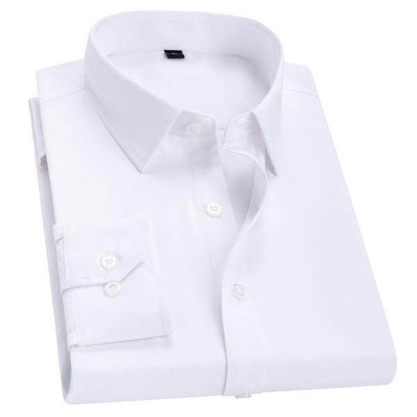 Kevät ja syksy valkoinen paita miehille pitkähihainen trendikäs business slim-fit korealainen tyyli tyylikäs paita ammatillinen mekko miesten paita trendikäs Wine Red XL