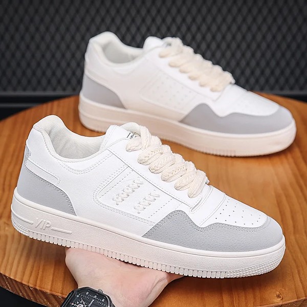 Mænd Sko Nye Sommer Åndbar Hvide Sko Mænd Trendy Alsidig Tykke Løs Sport Sneakers Far Trendy Sko GRAY 39