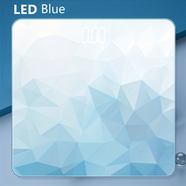 1 st LED-ljus diamantkornsvåg, intelligent kroppshälsovåg, LCD-skärm elektronisk digital viktvåg, badrumstillbehör Green