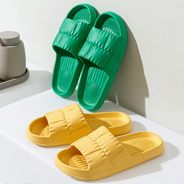 Mjuka Tunga Tofflar Tjocka Plattform Sandaler Inomhus Utomhus Dam Sandals Strandskor För Kvinnor Eva Ej Slip Flip Flops Reutrala Yellow 42-43