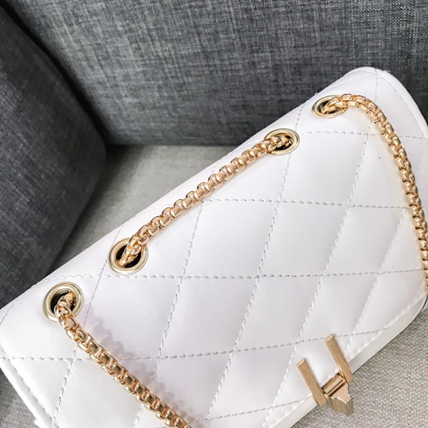 2023 Cross-Border Personlig Brev Lås Diamant Kæde Skulder Crossbody Dame Taske White