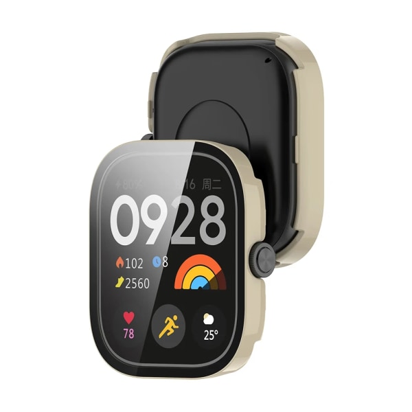 Fodral i härdat glas+ för Xiaomi Redmi Watch 4 PC cover Case för Xiaomi Redmi Watch 3 Active/Lite-tillbehör Ivory Redmi Watch 3 Lite