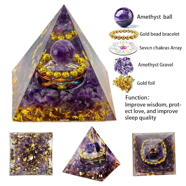 Energi Generator Orgone Pyramid Träd Of Life Peridot Healing Natural Crystal Reiki Chakra Generator Orgonit Pyramid Medition Amethyst