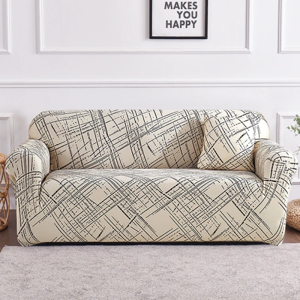 Elastiska sofföverdrag för vardagsrum Geometrisk fåtölj Loveseat Cover Hörn L-formad soffa Behöver beställa 2 delar cover Color 15 Large(190-230cm)1pc